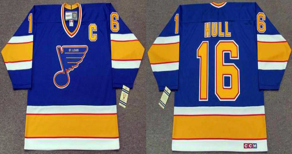 2019 Men St.Louis Blues 16 Hull blue style #2 CCM NHL jerseys